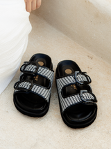 GALIA VEGAN RAFFIA B&W